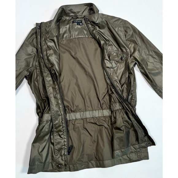 THEORY womans Windbreaker Military Green Jacket Size S - Picture 9 of 12